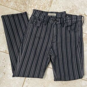 AG Adriano Goldschmied Black and White Striped Flare Jeans